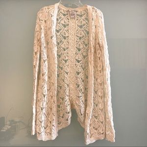 American Rag Knit Open Weave Cardigan Festival Top